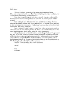 Andy Kohler masters letter